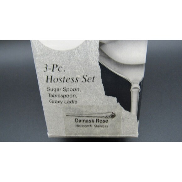 New Vintage Oneida Damask Rose 18/8 Stainless Steel Hostess Set Serving Pcs 3 - Picture 7 of 7